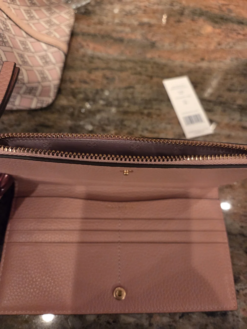 Tory Burch Blush Pink Logo-Print Tote with Coordinating Wallett